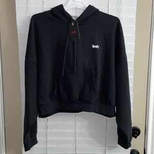 Levi’s black crop top hoodie size XXL NWT!